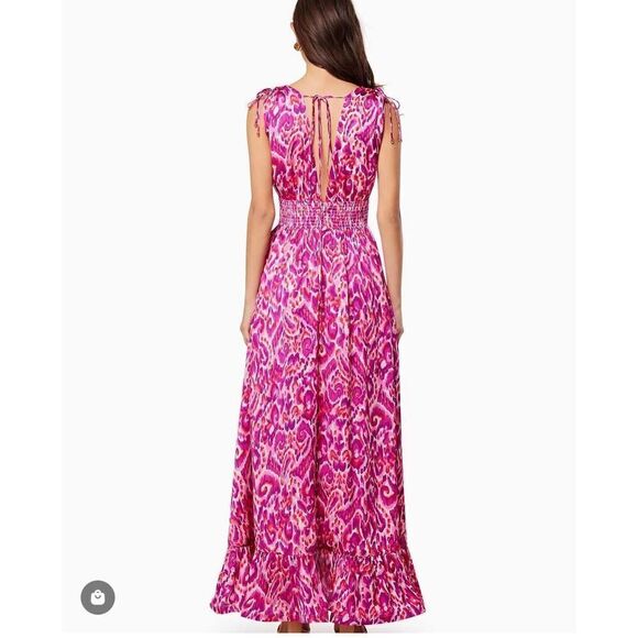 Elliatt Valuable Maxi Asymmetrical Frill Dress Pink Wedding/Vacation S NWT$355 - Picture 6 of 11